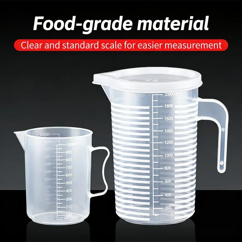 Hittebestendige kunststof maatbeker met schaalverdeling (100-5000 ml)