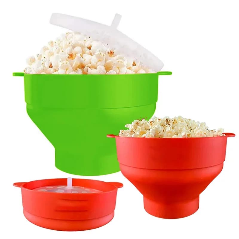 Siliconen Magnetron Popcornmaker - BPA-Vrije Opvouwbare Popcornschaal met Deksel