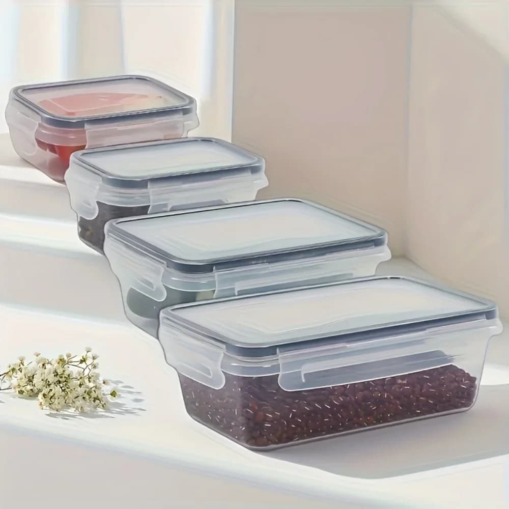 8-delige BPA-vrije luchtdichte vershoudbakjes met klikdeksel - Magnetron- en vriezerbestendige PP kunststof voor droge waren/fruit/groente