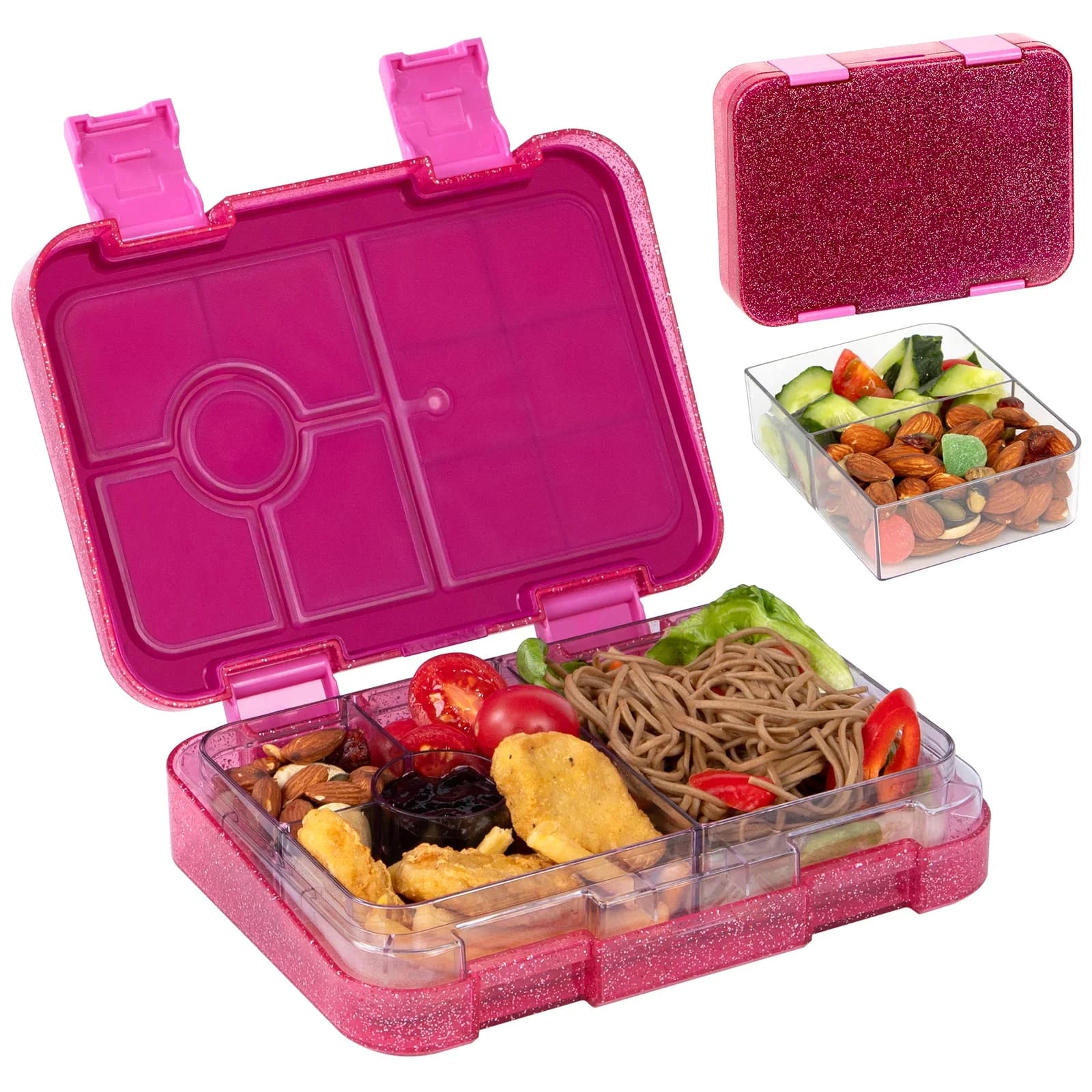 Draagbare afsluitbare lunchbox / bentobox met bestek - Magnetronbestendig voor school en kantoor