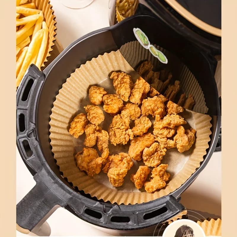 Wegwerp airfryer bakpapier - Olie- en waterbestendig bakpapier - Rond, vierkant en rechthoekig perkamentpapier
