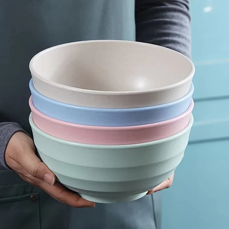 4-Delige Onbreekbare Kommenset - 24 Ounce PP Kunststof Kommen voor Soep/Rijst - Magnetron- en Vaatwasserbestendig