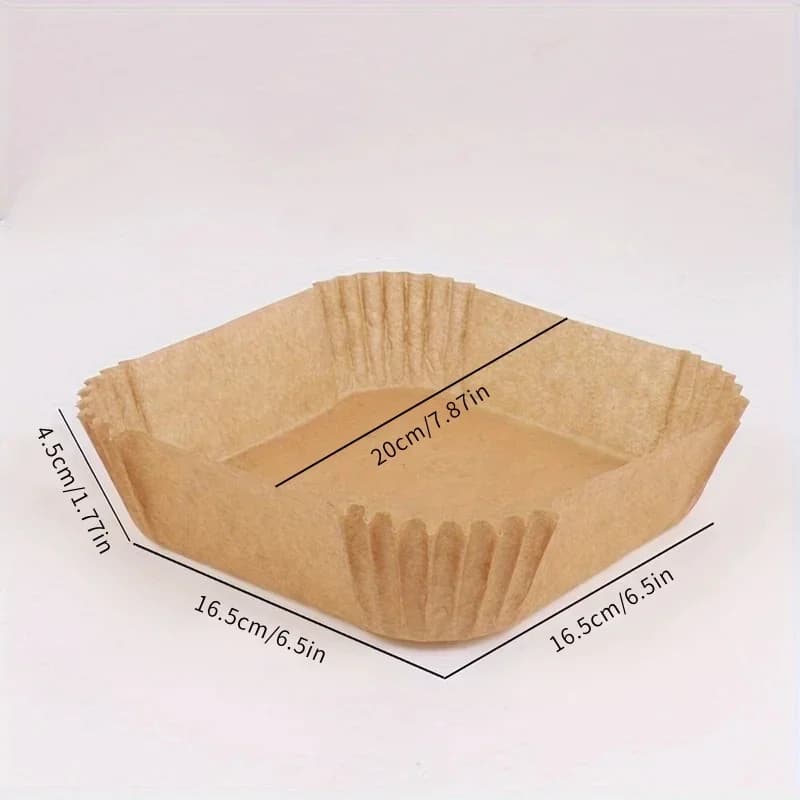 Wegwerp airfryer bakpapier - Olie- en waterbestendig bakpapier - Rond, vierkant en rechthoekig perkamentpapier