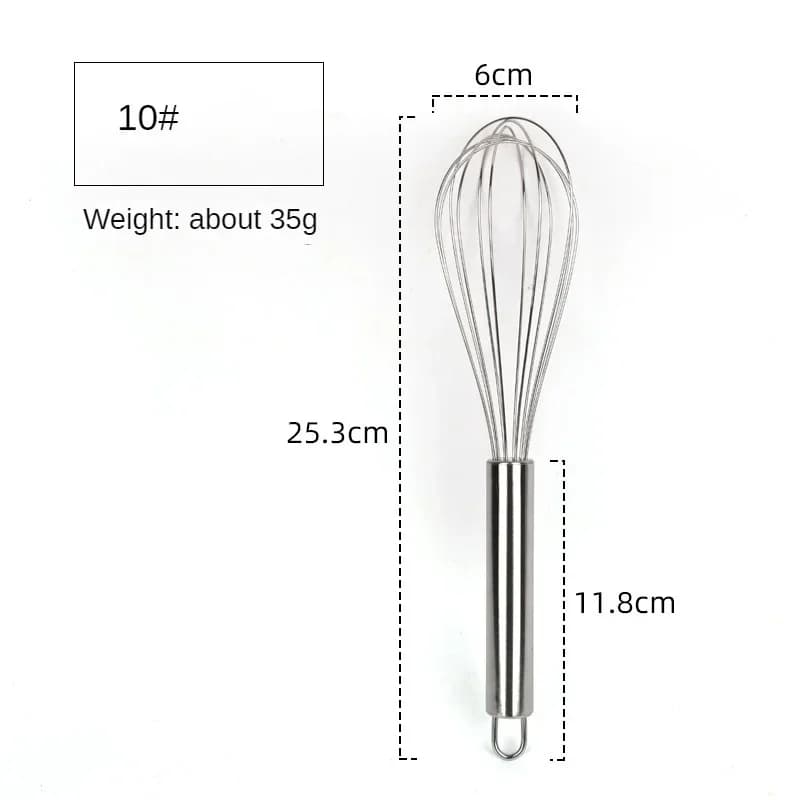 Rvs ballongarde 6/8/10/12 inch, handmatige garde voor bakken en koken