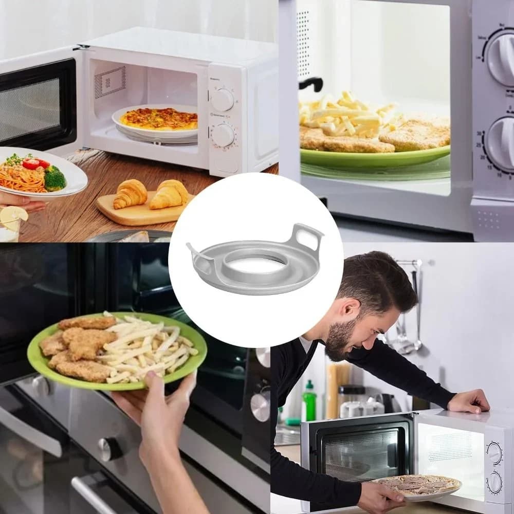 Vormvaste Magnetron Schaalhouder met Handgrepen - PP Magnetron Dienblad voor Borden en Kommen