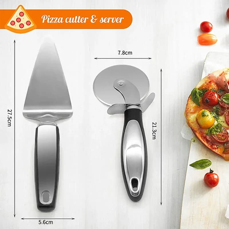RVS Pizzasnijder - Professioneel Pizzawiel en Deegsnijder