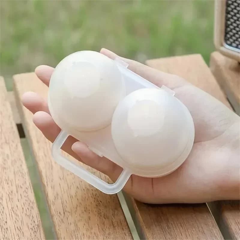 Draagbaar Eierdoosje voor 2 Eieren - Schokbestendig voor Camping & Koelkast