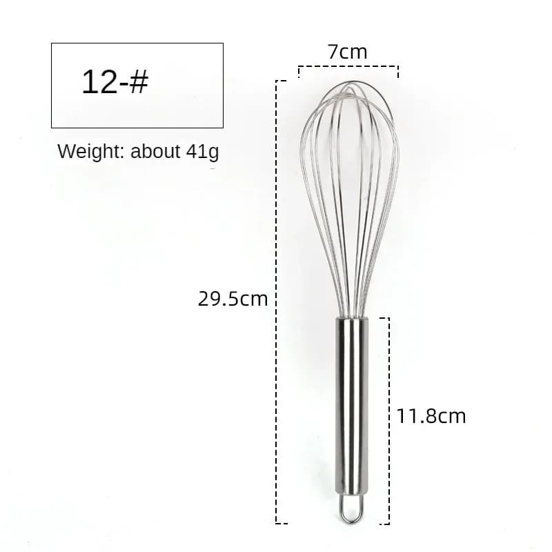 Rvs ballongarde 6/8/10/12 inch, handmatige garde voor bakken en koken