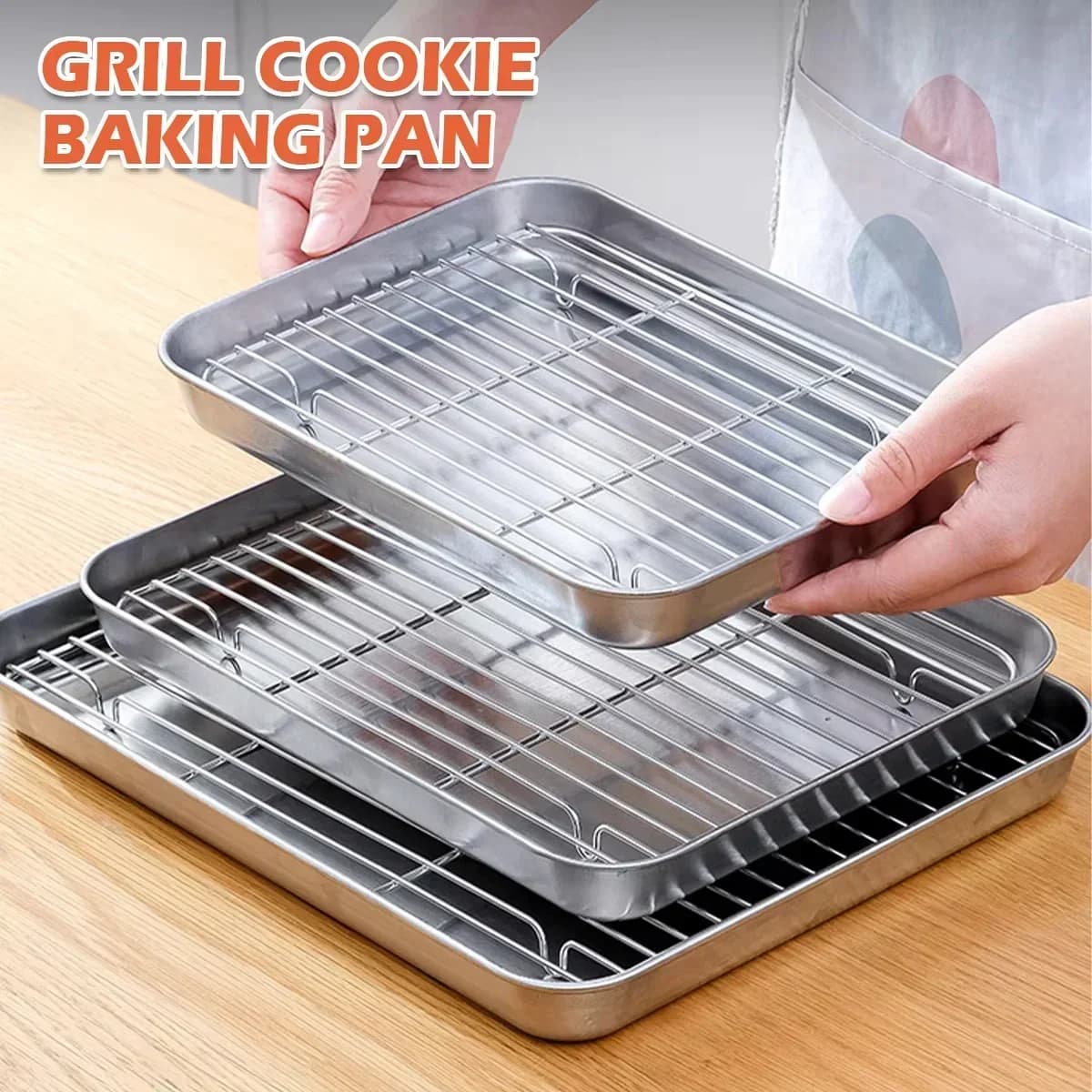 RVS Bakplaat met Afkoelrooster - Oven- en Barbecuebraadslede