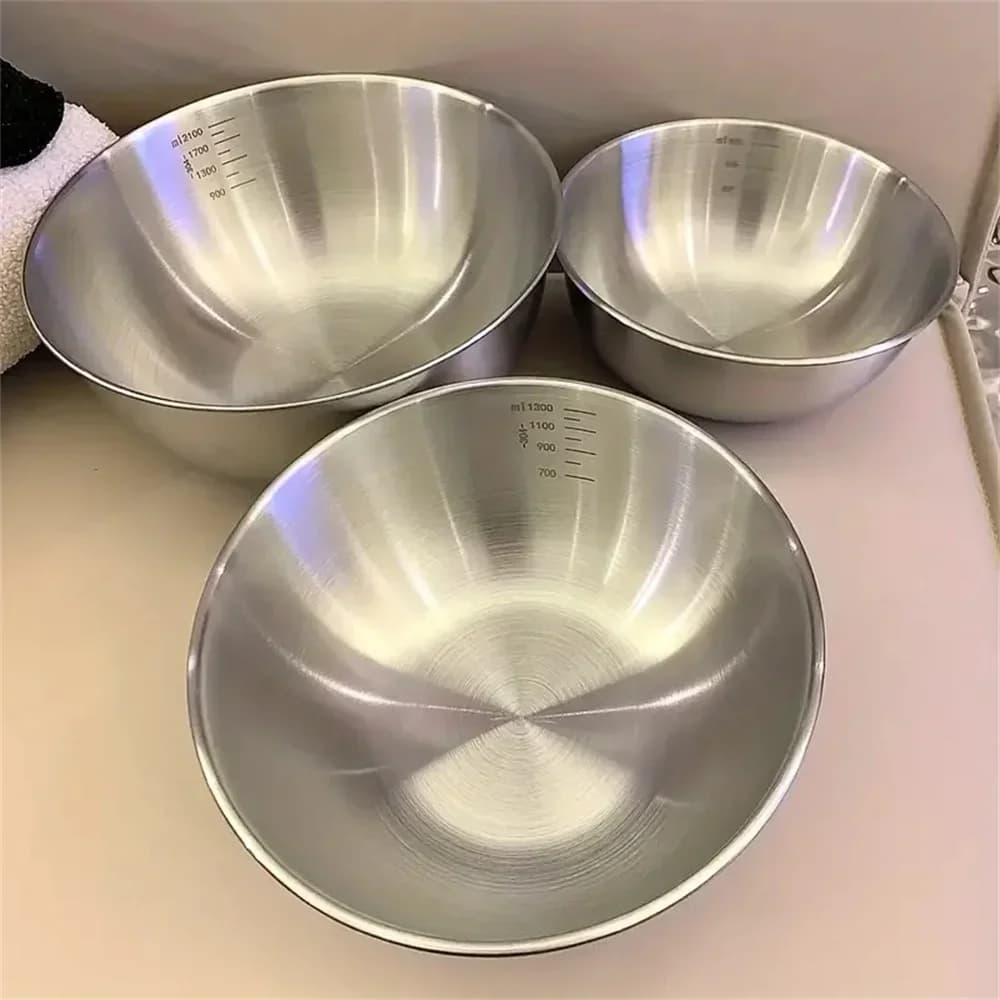 Rvs mengkommen met maataanduiding - Set van 1-3 kommen voor koken, bakken en bewaren