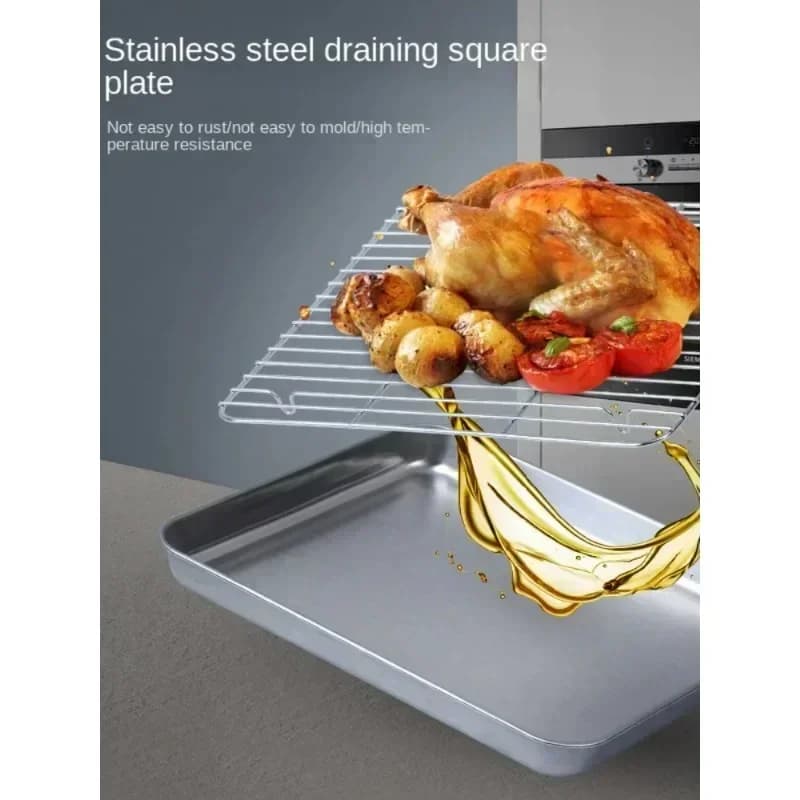 RVS Bakplaat met Afkoelrooster - Oven- en Barbecuebraadslede