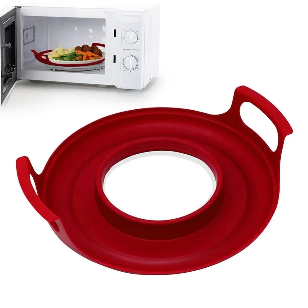Vormvaste Magnetron Schaalhouder met Handgrepen - PP Magnetron Dienblad voor Borden en Kommen