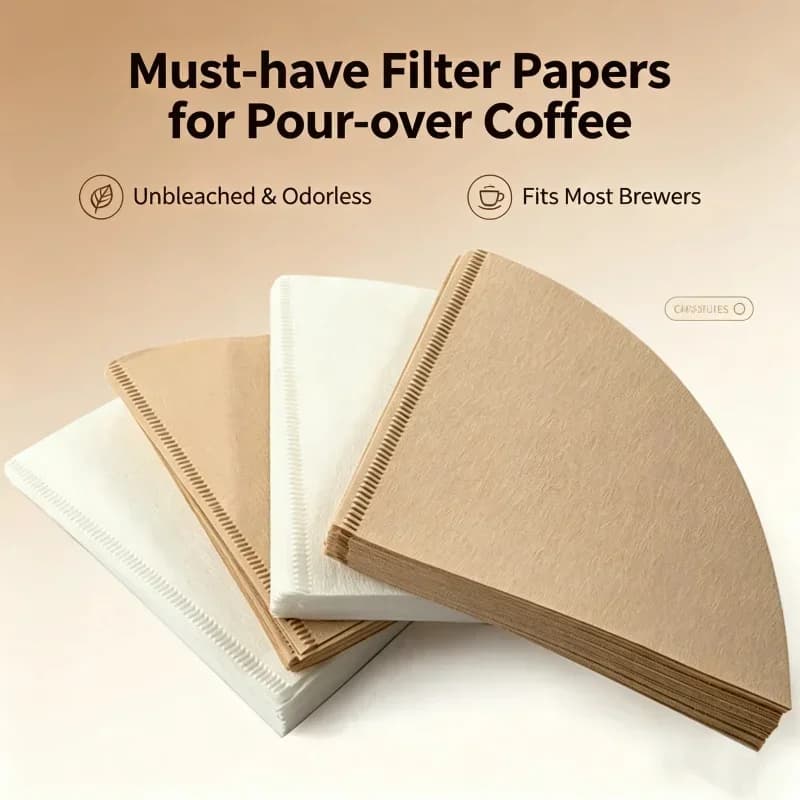 V60 Koffiefilterpapier V-Vorm Ongebleekt (40/100 Stuks) - Pour-Over Filters