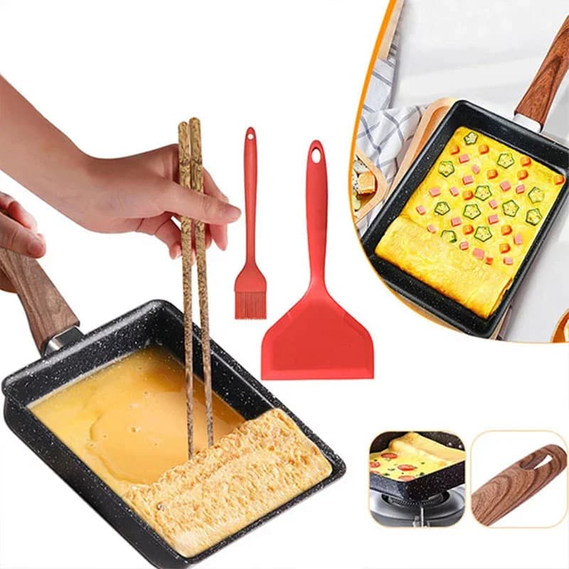Tamagoyaki Japanse Omeletpan - Rechthoekige Koekenpan met Antiaanbaklaag
