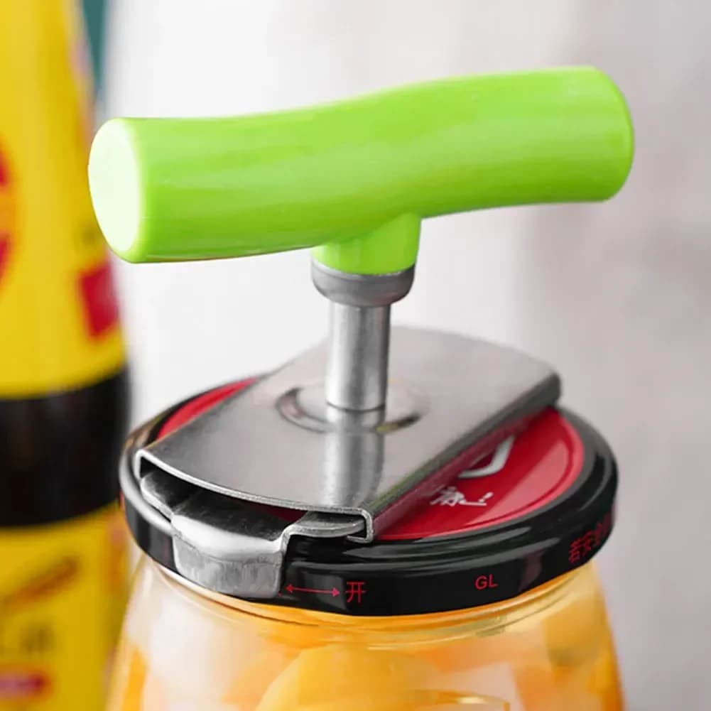 Multifunctionele RVS potopener | Verstelbare fles- en dekselopener