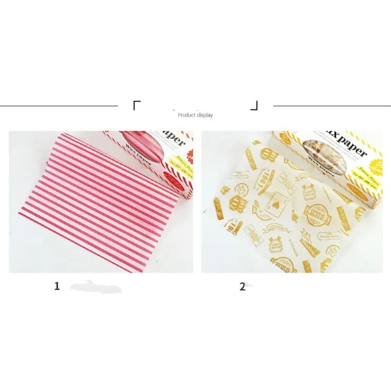 50 stuks vetvrij bakpapier / inpakpapier voor brood, sandwiches, burgers en friet