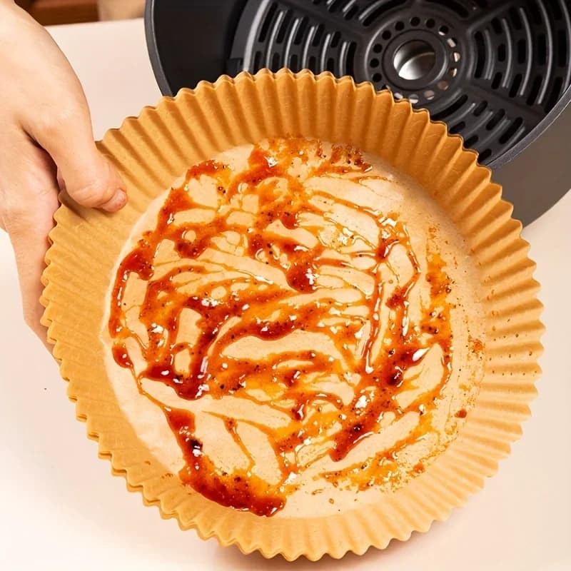 Wegwerp airfryer bakpapier - Olie- en waterbestendig bakpapier - Rond, vierkant en rechthoekig perkamentpapier