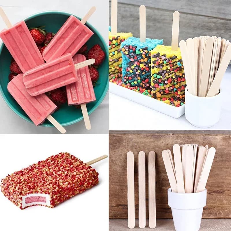 Leeseph Houten IJslollystokjes 11.4cm - Knutselhoutjes voor IJs en DIY