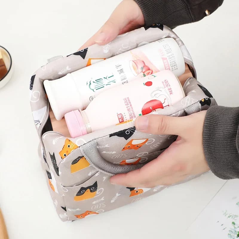 Kleurrijke geïsoleerde lunchtas met grote capaciteit, verdikte bento koeltas met aluminiumfolie