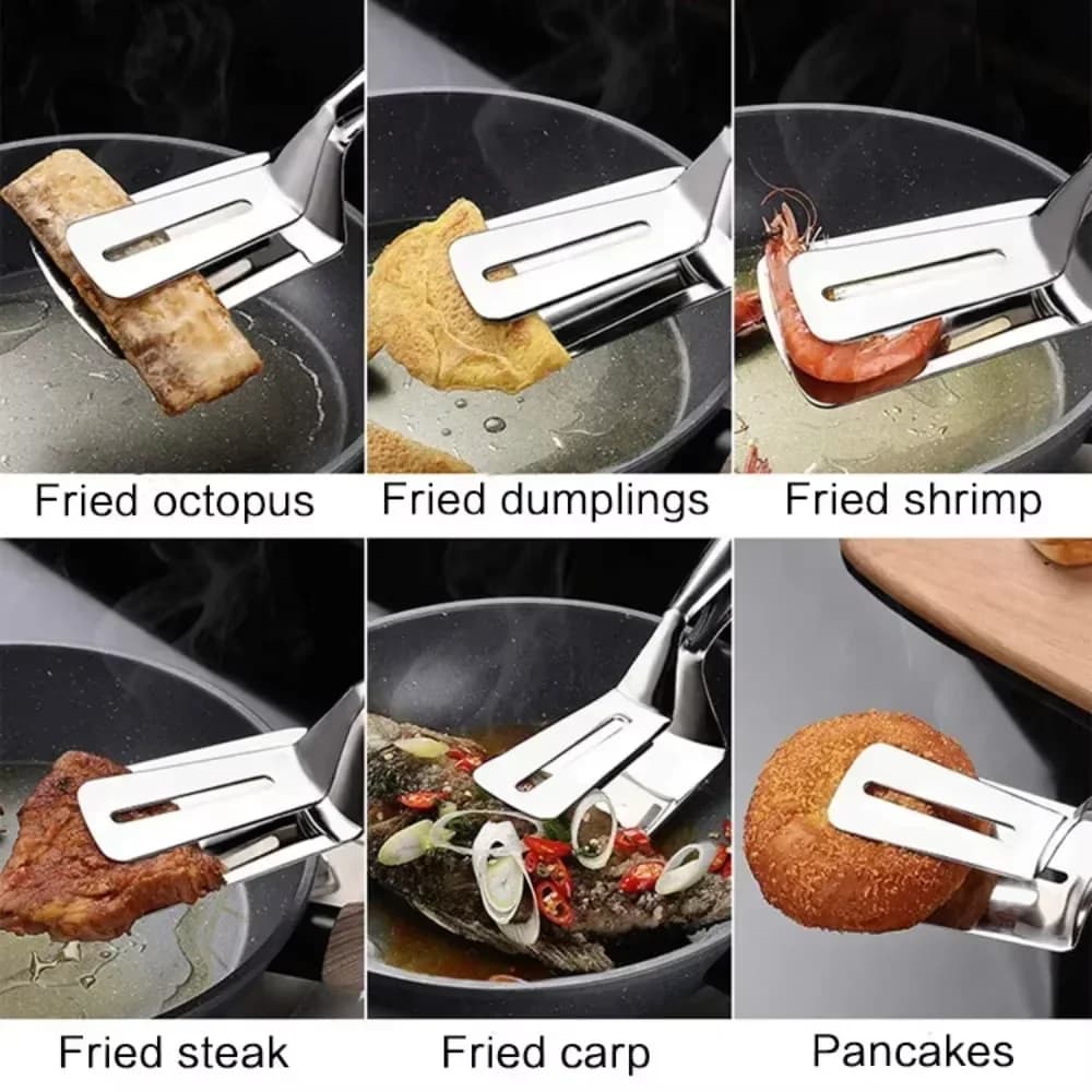 RVS Baktang & Spatel (1/2/4 Stuks) - Dubbelzijdige Vleestang voor Steak & Vis