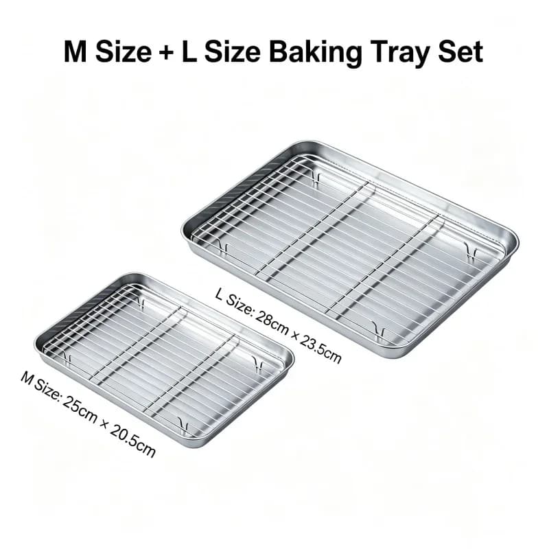 RVS Bakplaat met Afkoelrooster - Oven- en Barbecuebraadslede