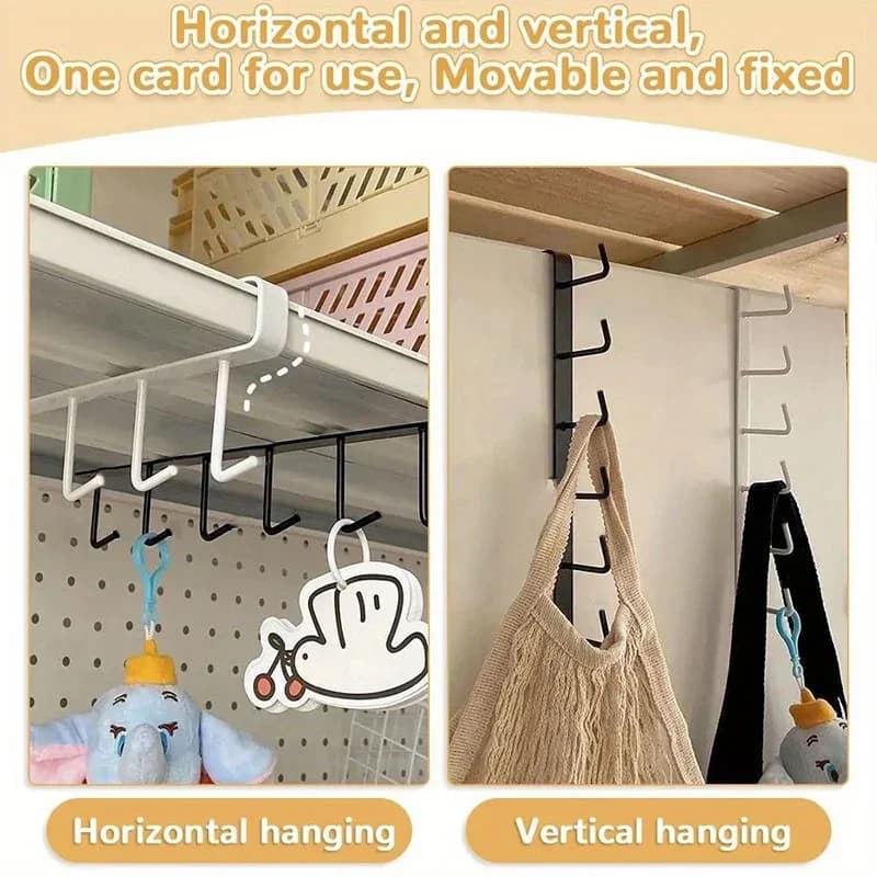 Keukenrek ophangsysteem met 6 haken - Bekerhouder en organizer