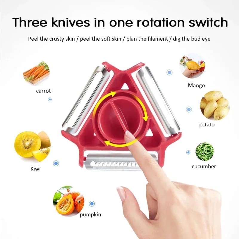Magic Trio 3-in-1 Dunschillerset - Juliennesnijder & Rasp (1/3 Stuks)