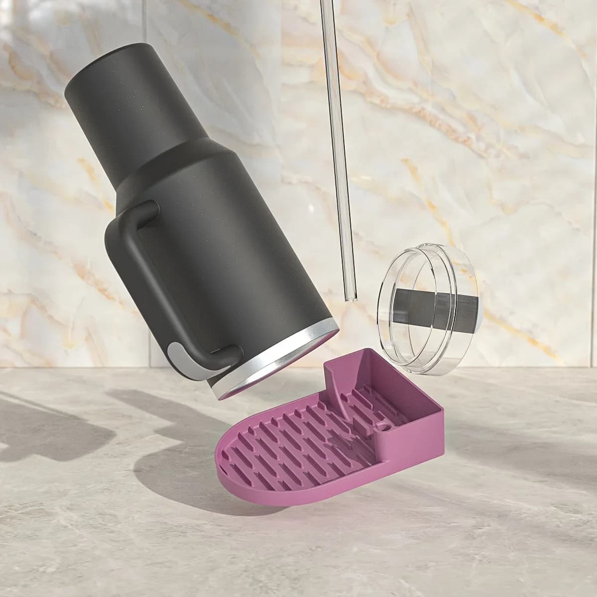 Hoogwaardig siliconen droogrek voor drinkbekers - Afdruiprek en opberghouder voor bekers