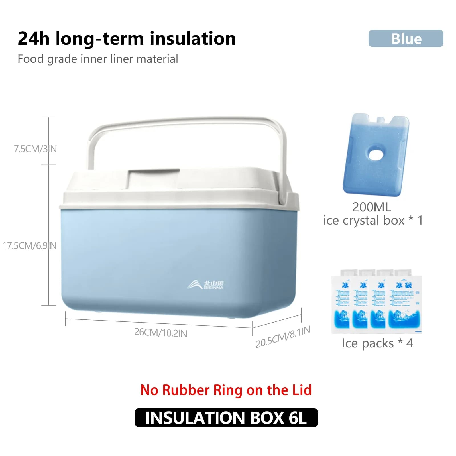 BISINNA Camping Koelbox 6L/9L/15L - Draagbare Passieve Koelbox voor Vissen, Strand en Barbecue