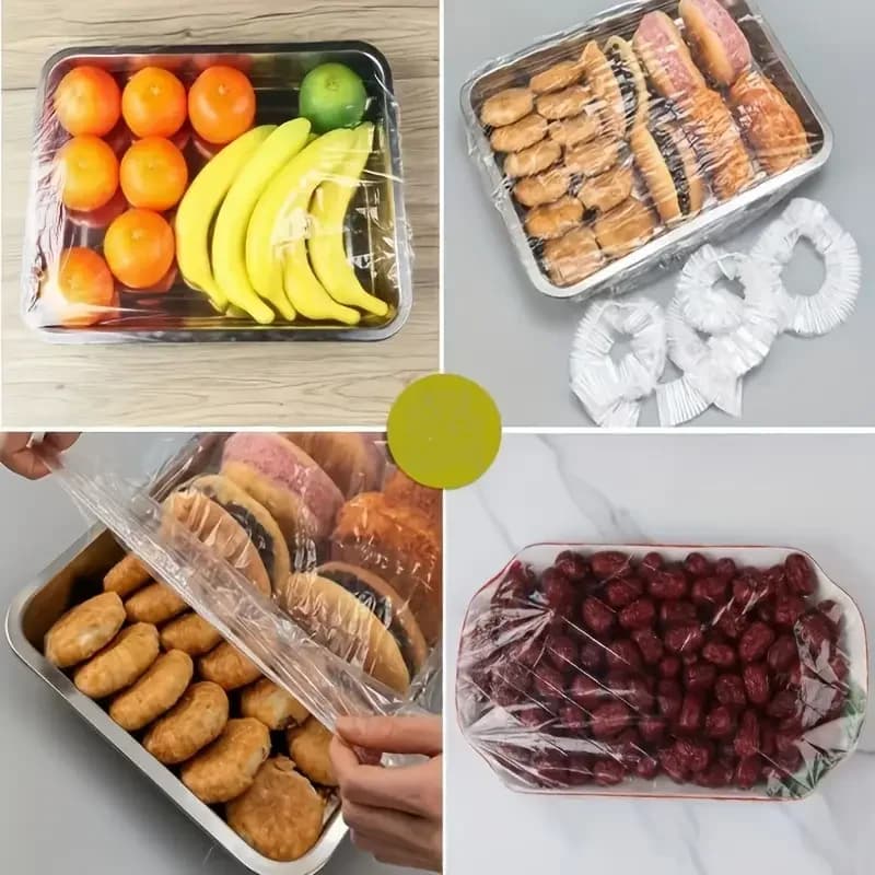 50 Stuks Herbruikbare Elastische Vershoudhoezen - Rekbare Deksels voor Eten