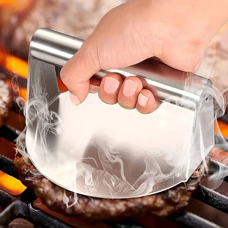 Rvs Smashburgerpers | Stevige hamburgervorm & smasher voor bbq en grill (anti-aanbak)