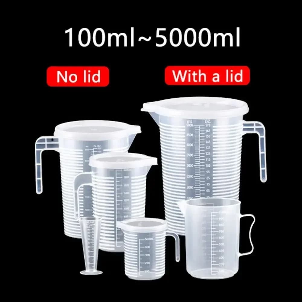 Hittebestendige kunststof maatbeker met schaalverdeling (100-5000 ml)