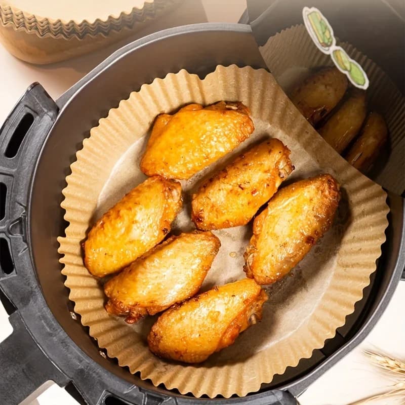 Wegwerp airfryer bakpapier - Olie- en waterbestendig bakpapier - Rond, vierkant en rechthoekig perkamentpapier