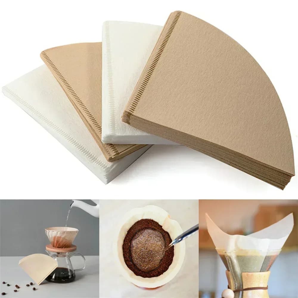 V60 Koffiefilterpapier V-Vorm Ongebleekt (40/100 Stuks) - Pour-Over Filters
