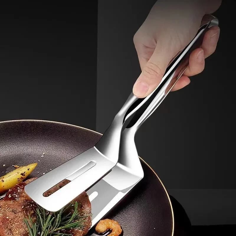 RVS Baktang & Spatel (1/2/4 Stuks) - Dubbelzijdige Vleestang voor Steak & Vis