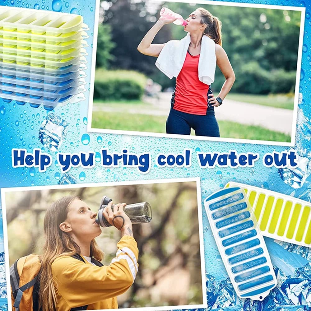 IJsblokjesvorm voor Waterflessen - Met Deksel - Herbruikbaar