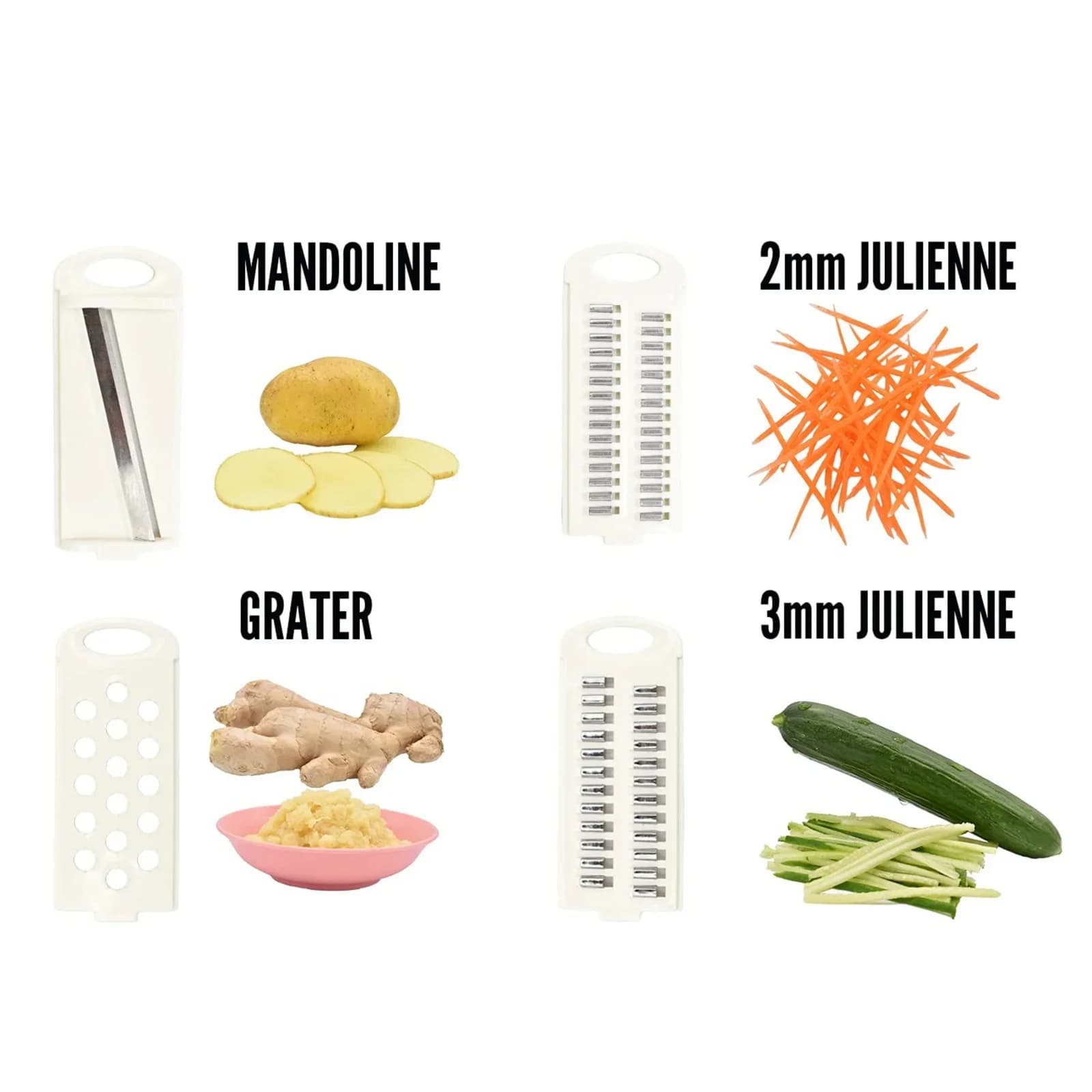 5-in-1 multifunctionele groente- en fruitsnijder - Handmatige rasp en hakker
