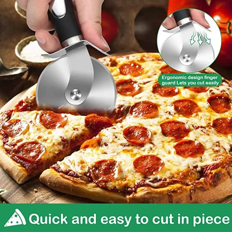 RVS Pizzasnijder - Professioneel Pizzawiel en Deegsnijder