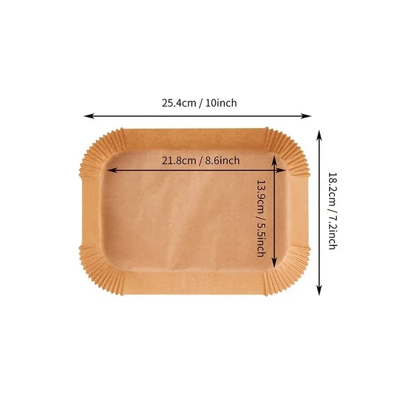 Wegwerp airfryer bakpapier - Olie- en waterbestendig bakpapier - Rond, vierkant en rechthoekig perkamentpapier