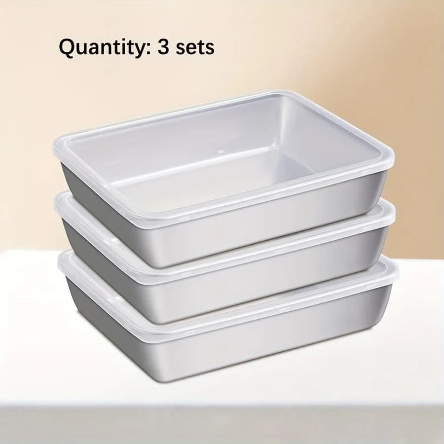 3-delige RVS Vershoudbakjes Set - Luchtdichte BPA-vrije Keukenorganizers