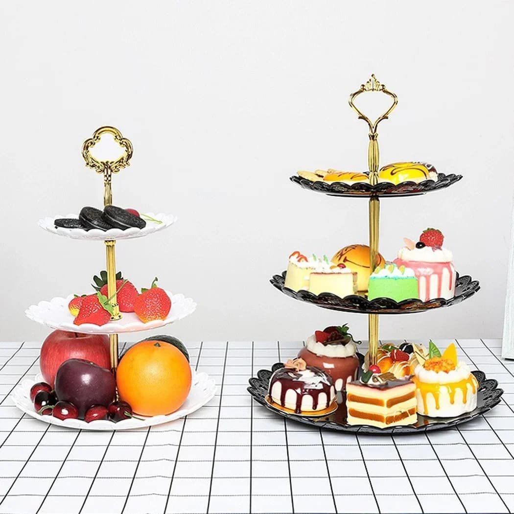 3-Laags Etagère - Fruitschaal en Taartstandaard voor Feest en Bruiloft