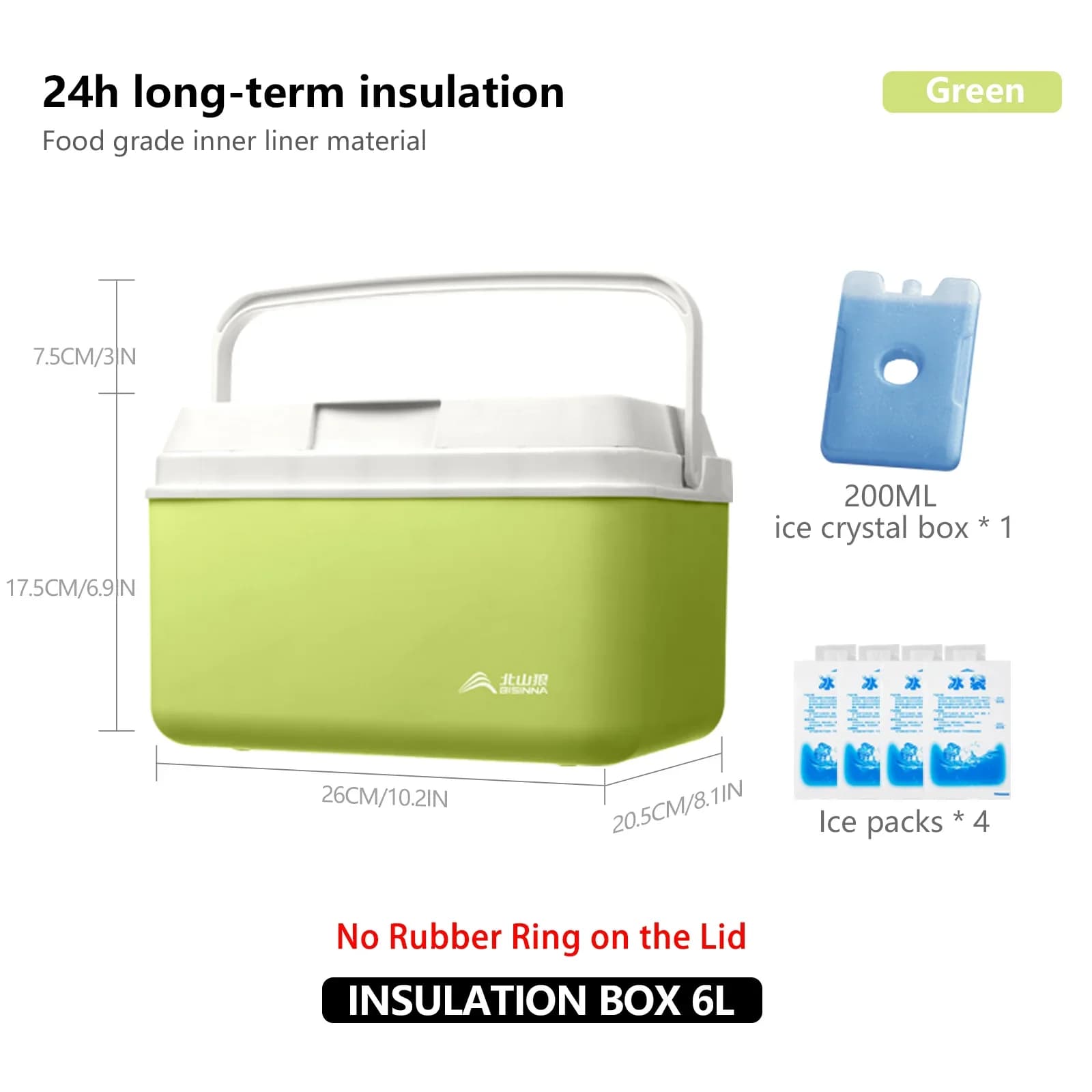 BISINNA Camping Koelbox 6L/9L/15L - Draagbare Passieve Koelbox voor Vissen, Strand en Barbecue